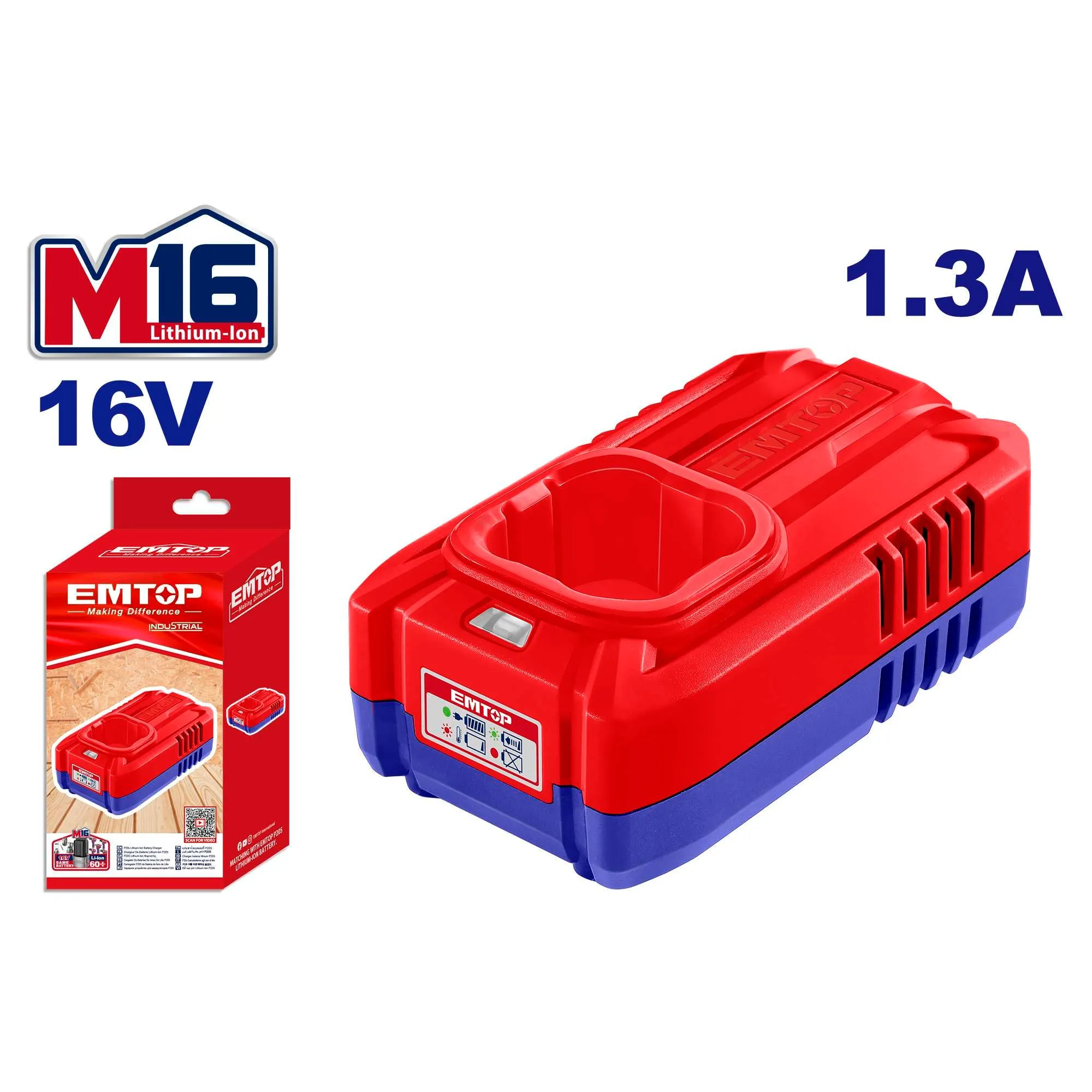 Cargador de Batería M16 de 1.3A