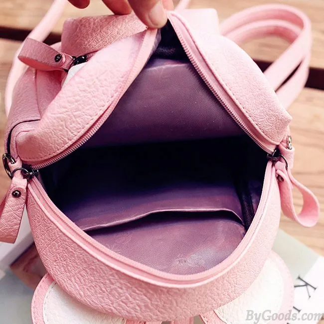 Cartoon Mouse's Ears Mini Bow Kitty Ears School PU College Backpacks