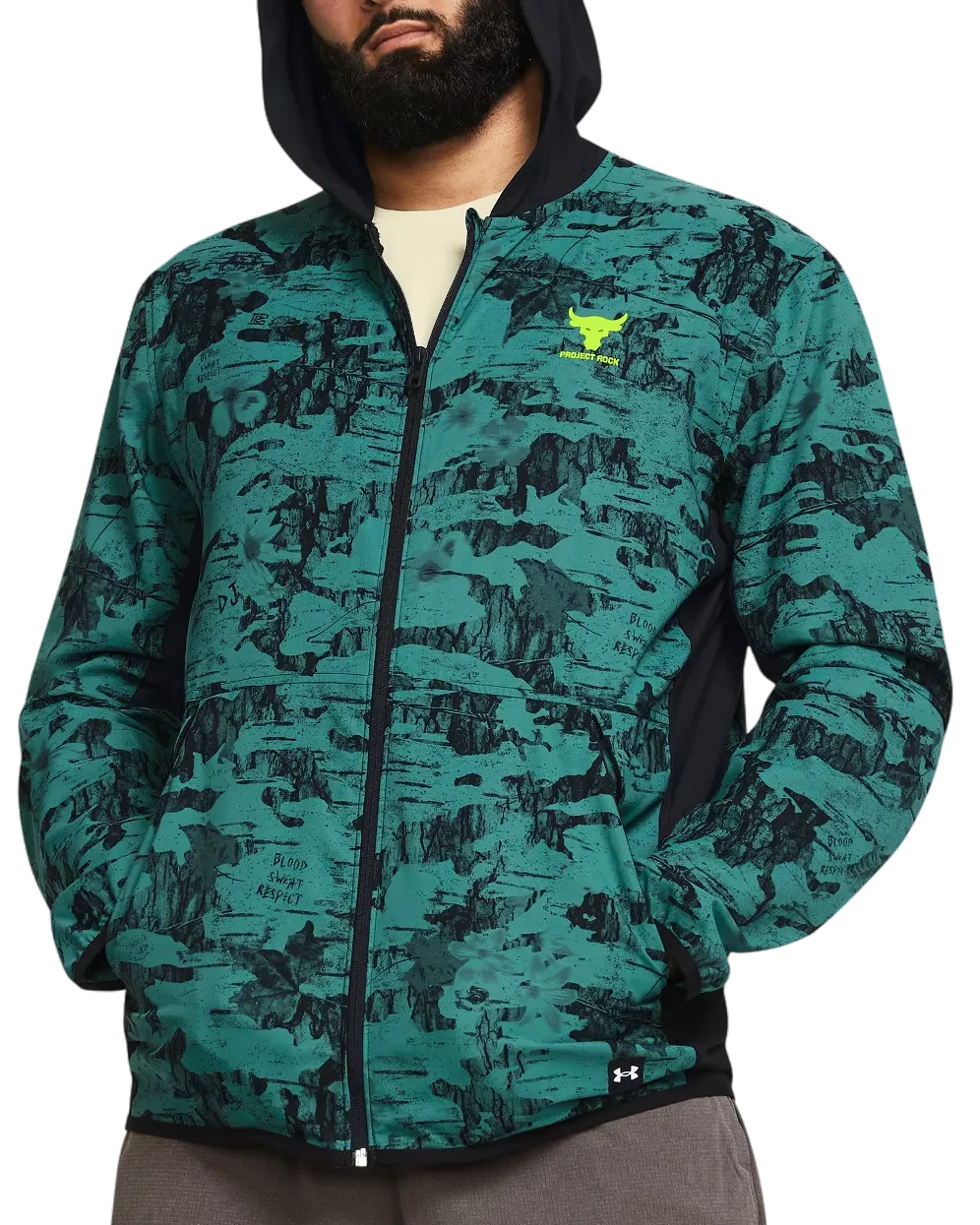 Chaqueta con capucha Under Armour Project Rock Iso Tide Hybrid