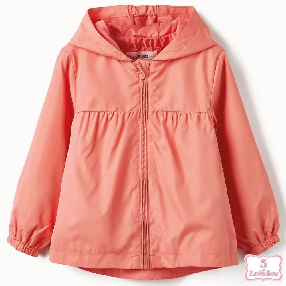 CHAQUETA CORTAVIENTOS BEBÉ NIÑA CORAL ZIPPY