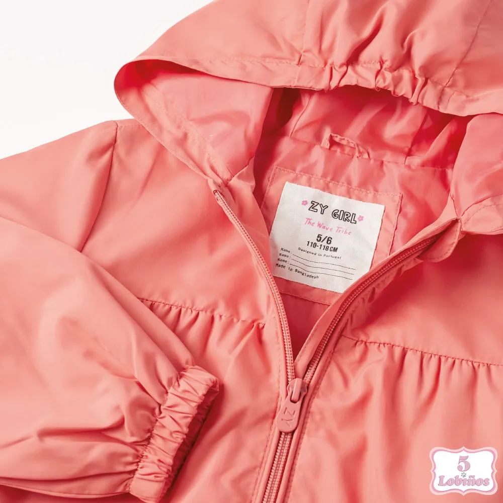 CHAQUETA CORTAVIENTOS BEBÉ NIÑA CORAL ZIPPY