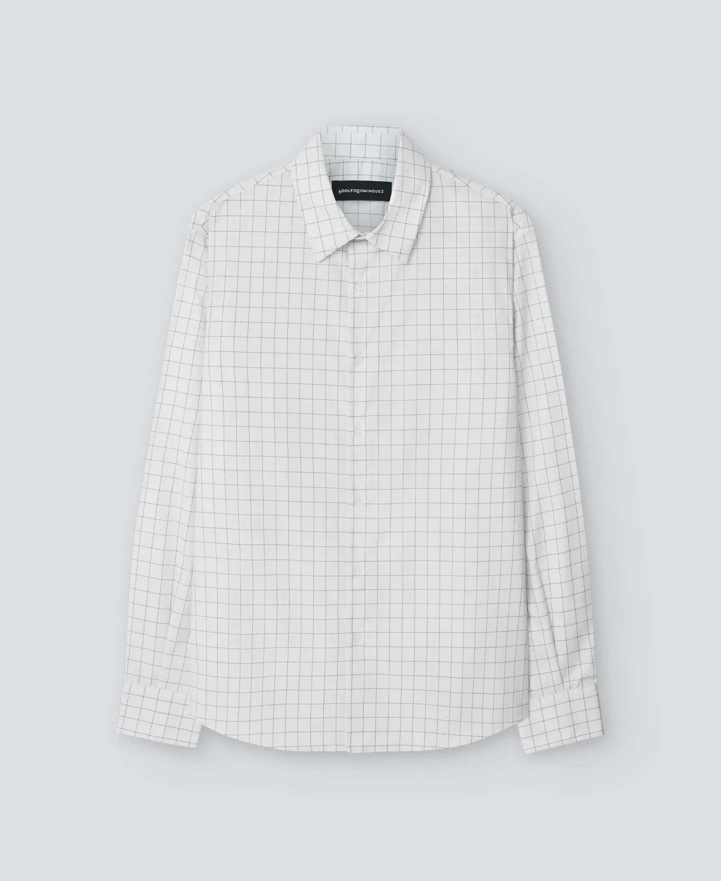 Checkered pattern cotton shirt man