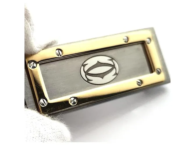 Clip de dinero Cartier Santos Plata Dorado 