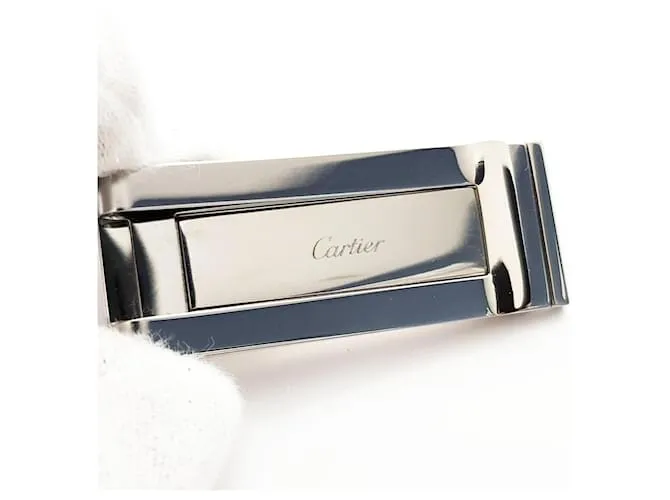 Clip de dinero Cartier Santos Plata Dorado 