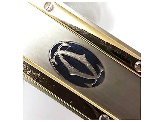 Clip de dinero Cartier Santos Plata Dorado 