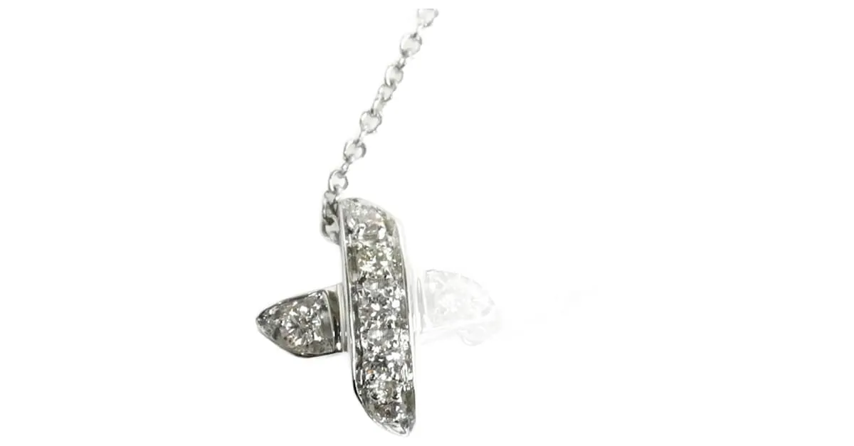 Collar de diamantes en oro blanco de 18K de Tiffany & Co. con punto de cruz 