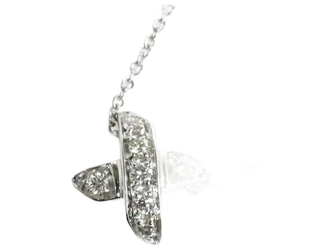 Collar de diamantes en oro blanco de 18K de Tiffany & Co. con punto de cruz 