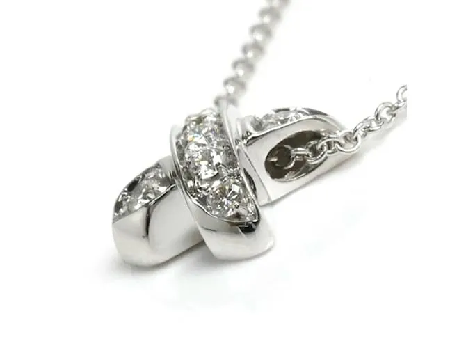 Collar de diamantes en oro blanco de 18K de Tiffany & Co. con punto de cruz 