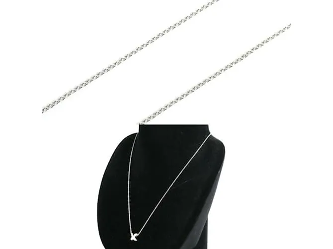 Collar de diamantes en oro blanco de 18K de Tiffany & Co. con punto de cruz 