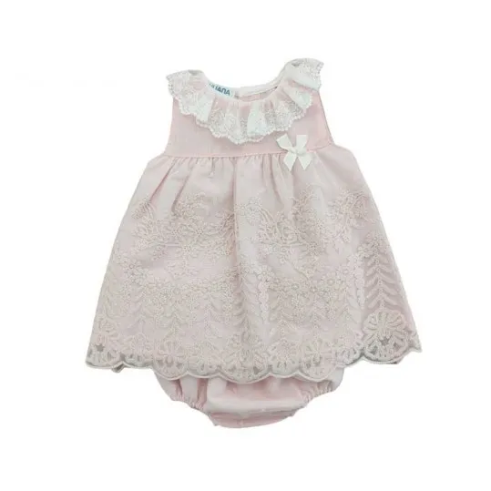 Conjunto bebé Juliana rosa calado