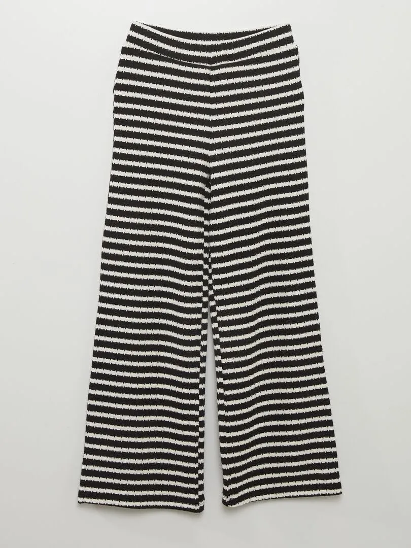 CONJUNTO DE CAMISETA + PANTALóN DE RAYAS  2 PIEZAS  NEGRO