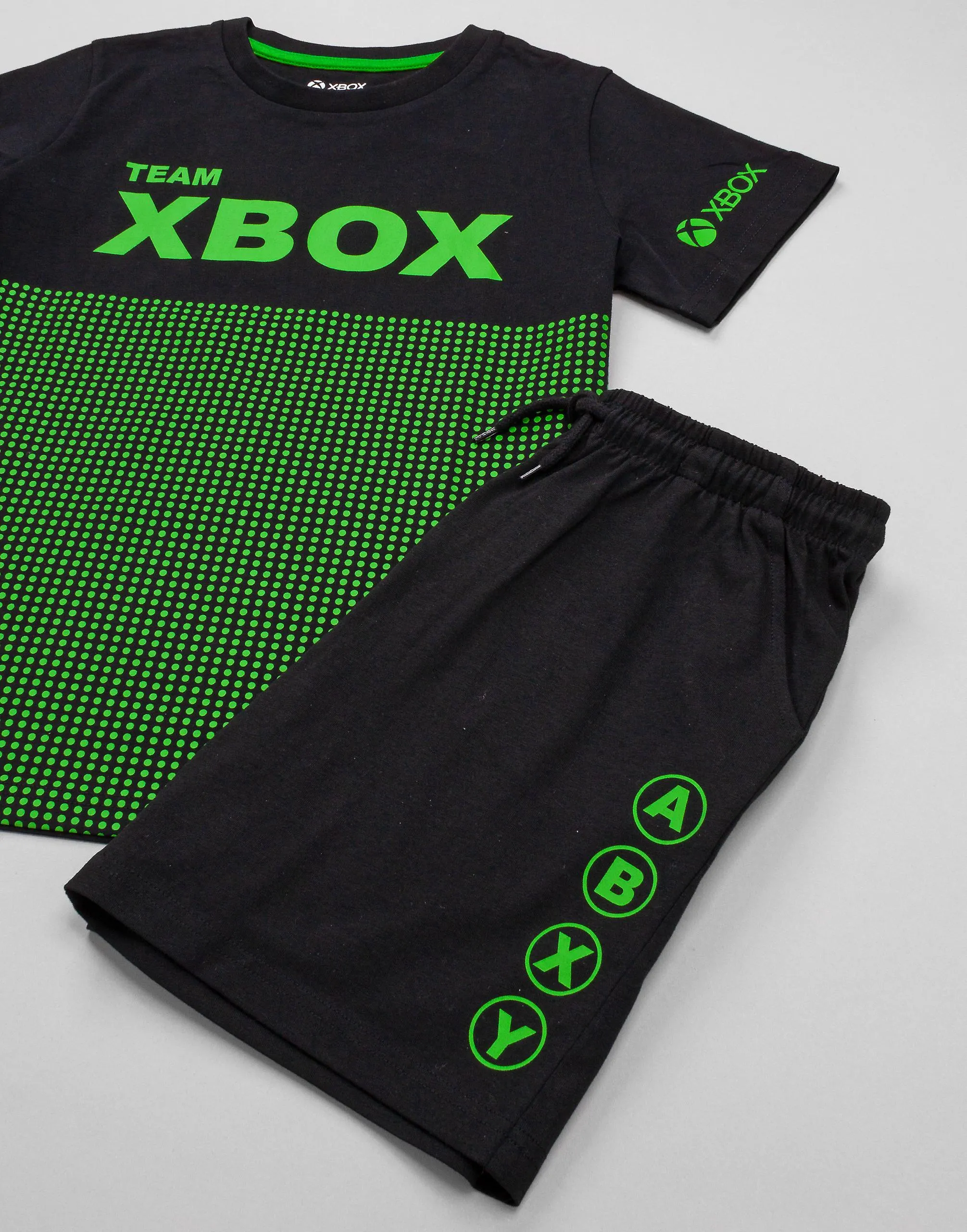 Conjunto de pijama de manga corta y pierna corta para niños Xbox Boys Consola de juegos negra
