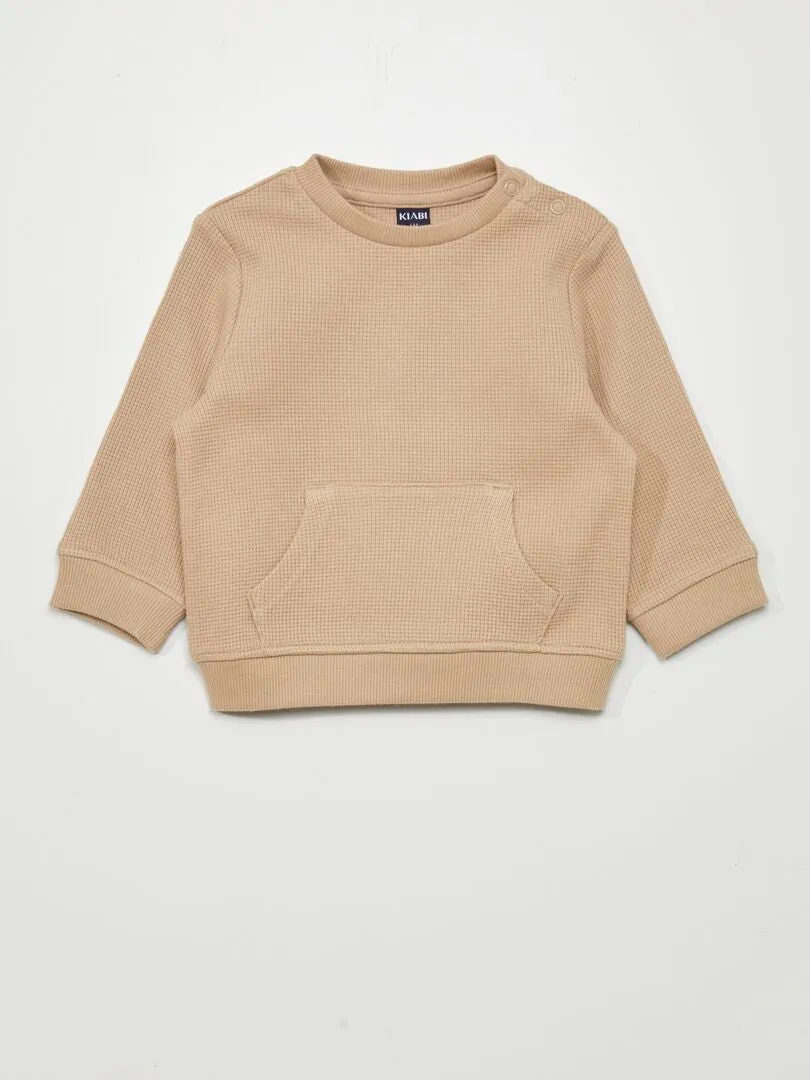 CONJUNTO DE SUDADERA + PANTALóN  2 PIEZAS  BEIGE