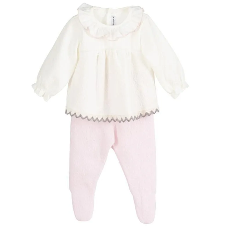 Conjunto polaina para bebe puntillas