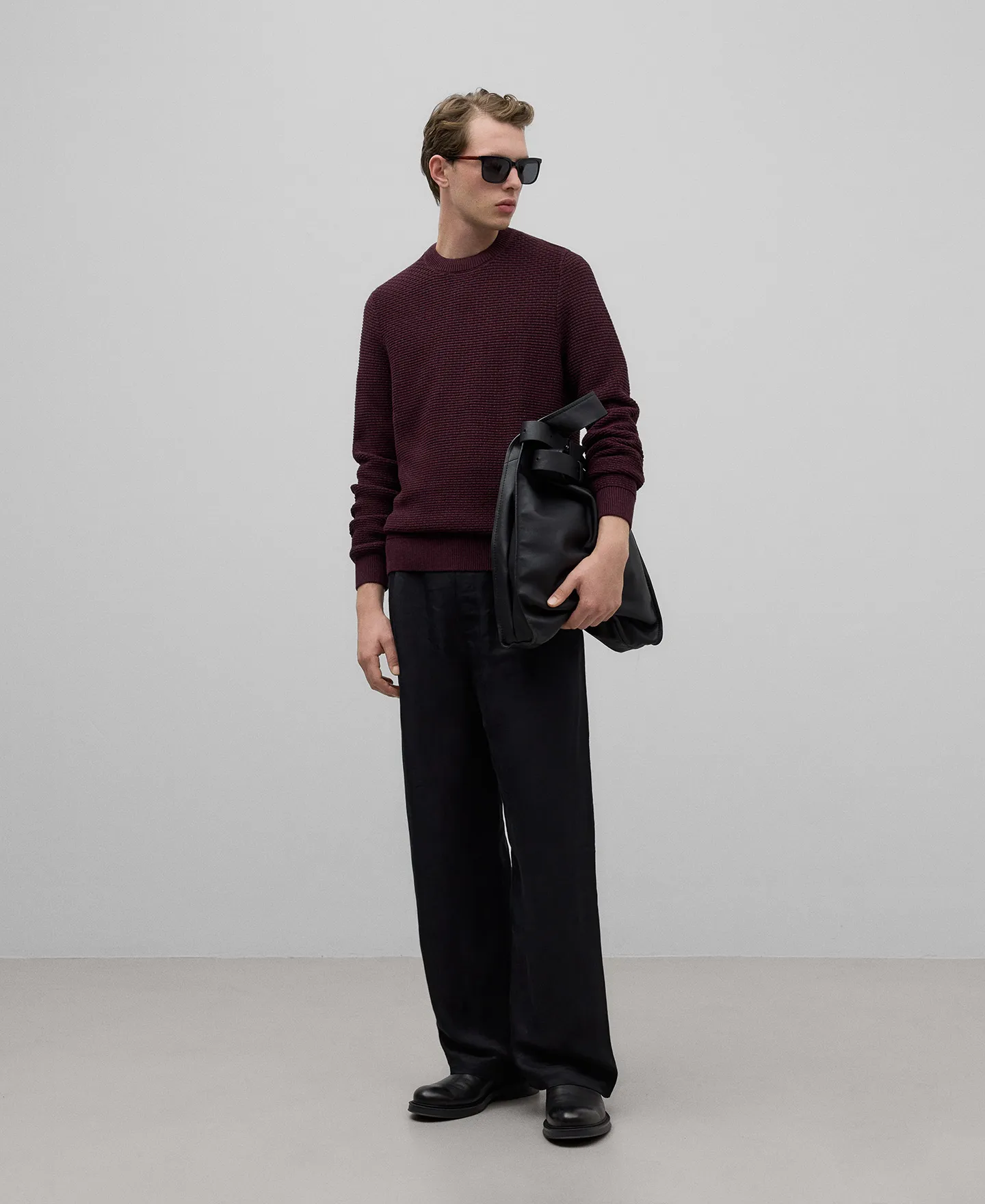 Cotton structured sweater man