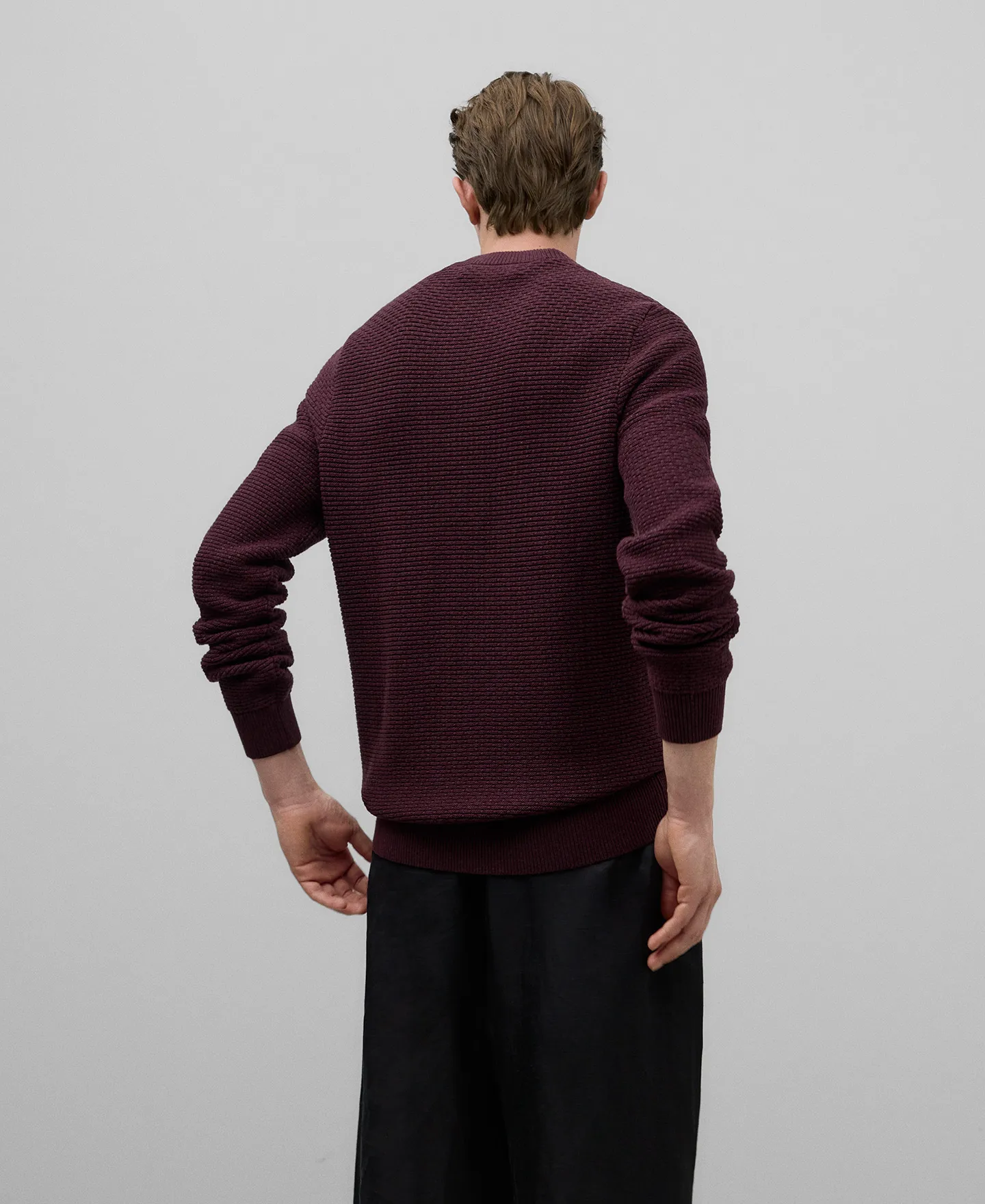 Cotton structured sweater man