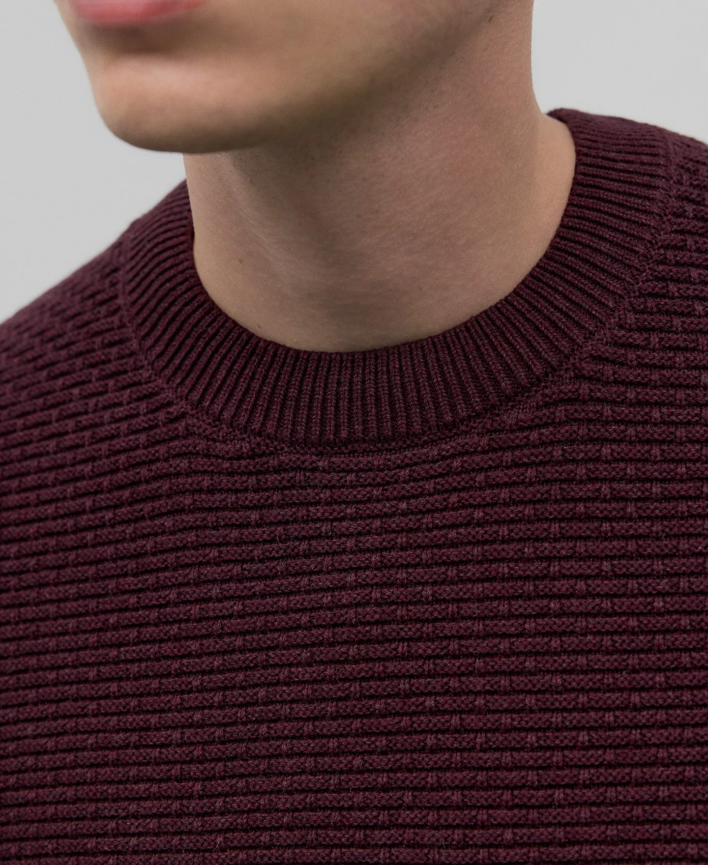 Cotton structured sweater man