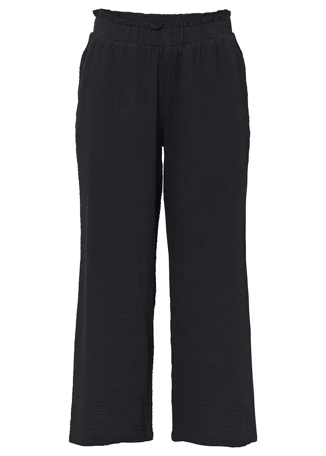 Culotte de muselina Negro