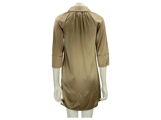 Diane Von Furstenberg Vestido de seda DvF Daten en dorado apagado Bronce 