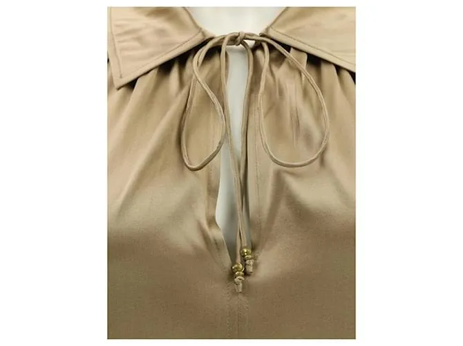 Diane Von Furstenberg Vestido de seda DvF Daten en dorado apagado Bronce 
