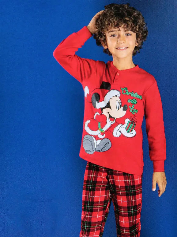 Disney Pijama navideño de algodón calentito para niño