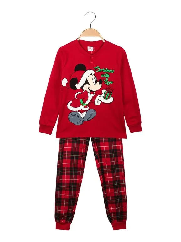 Disney Pijama navideño de algodón calentito para niño