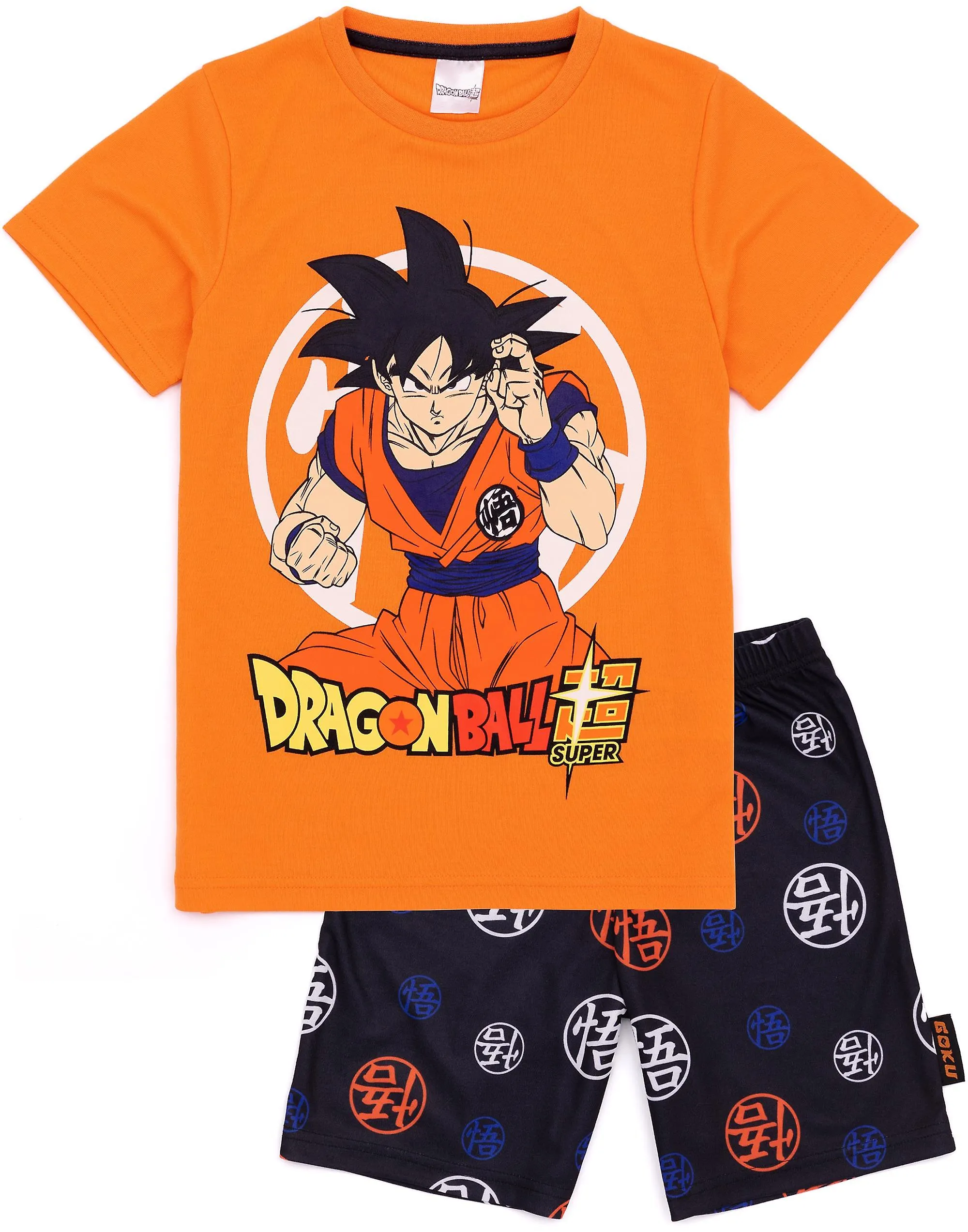 Dragon Ball Z Unisex Niños Manga Corta Pierna Corta Conjunto de Pijama Naranja Goku