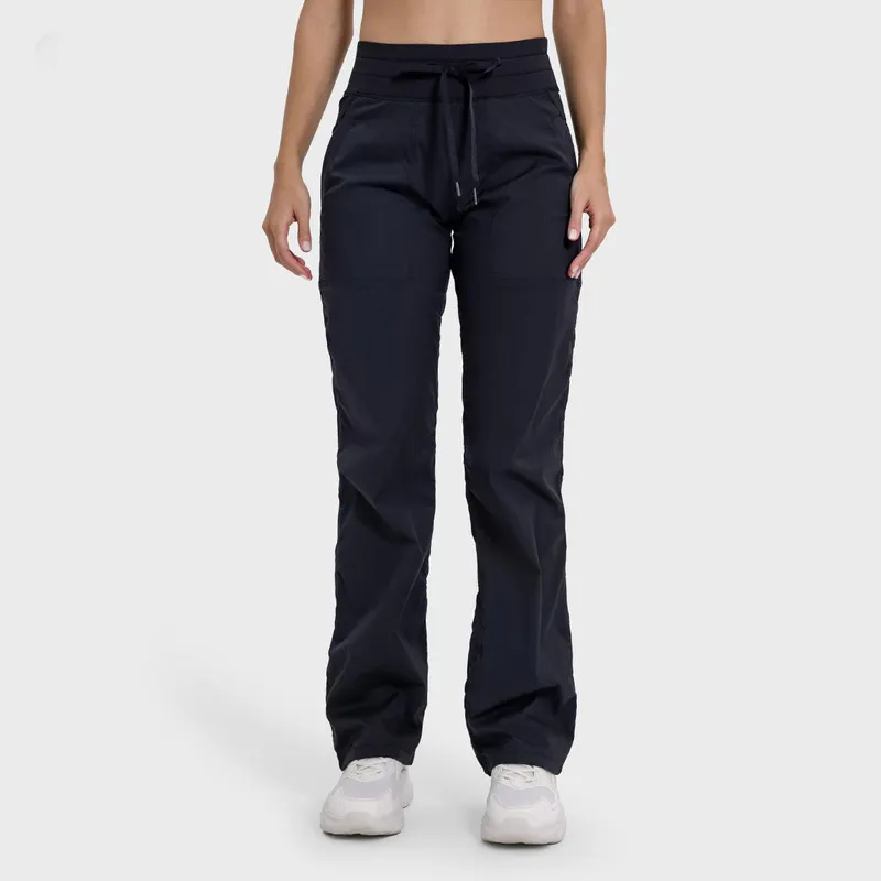 Estudio de baile para mujer Pantraje FOLED TRABAJO Mujeres Mujeres de gimnasio casual Yoga Pantalones de piernas largas con cord