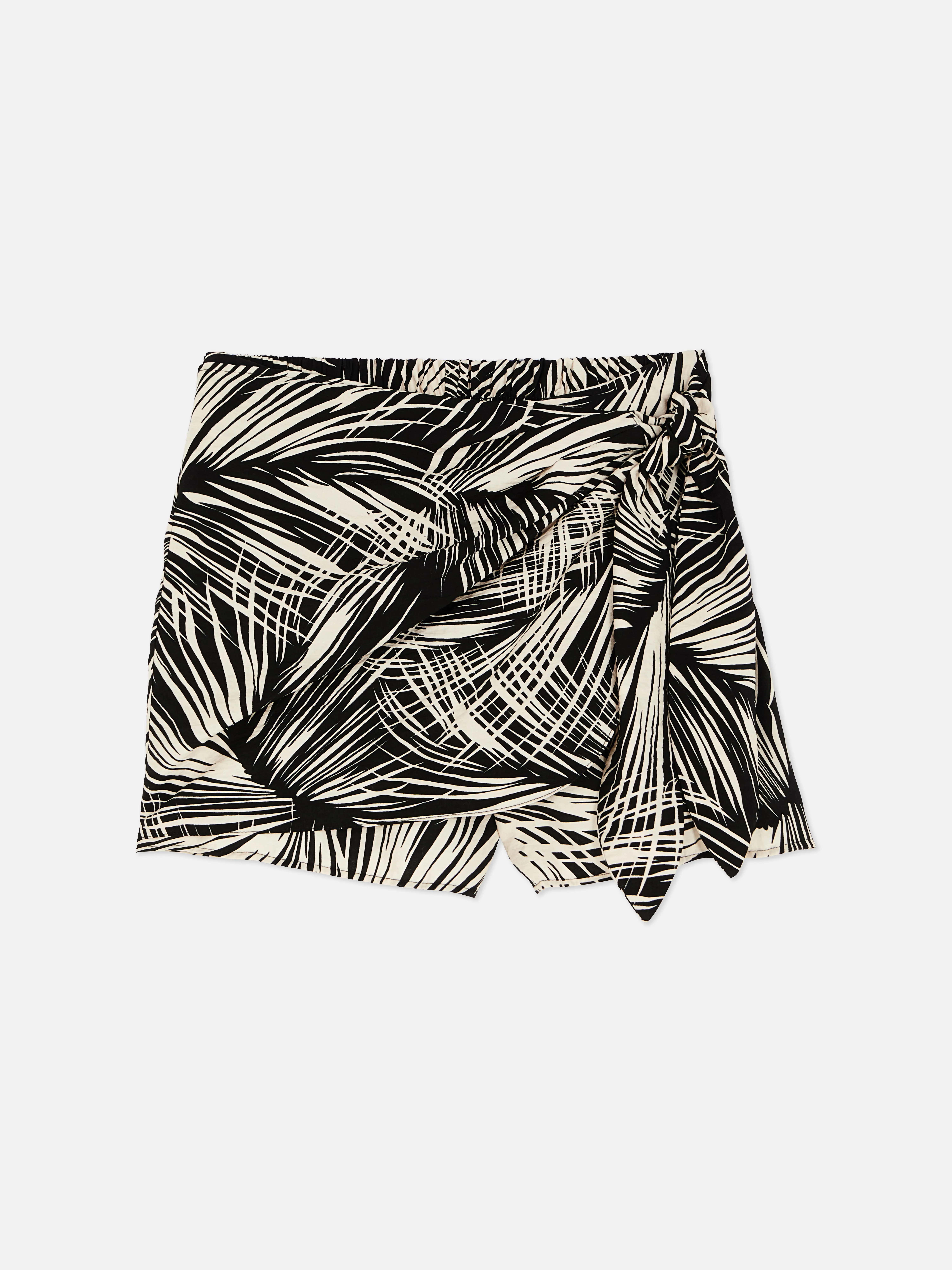 Falda pantalón cruzada con lazada delantera