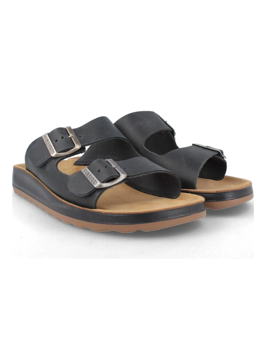 FLY FLOT  SANDALIA DOBLE HEBILLA NEGRO