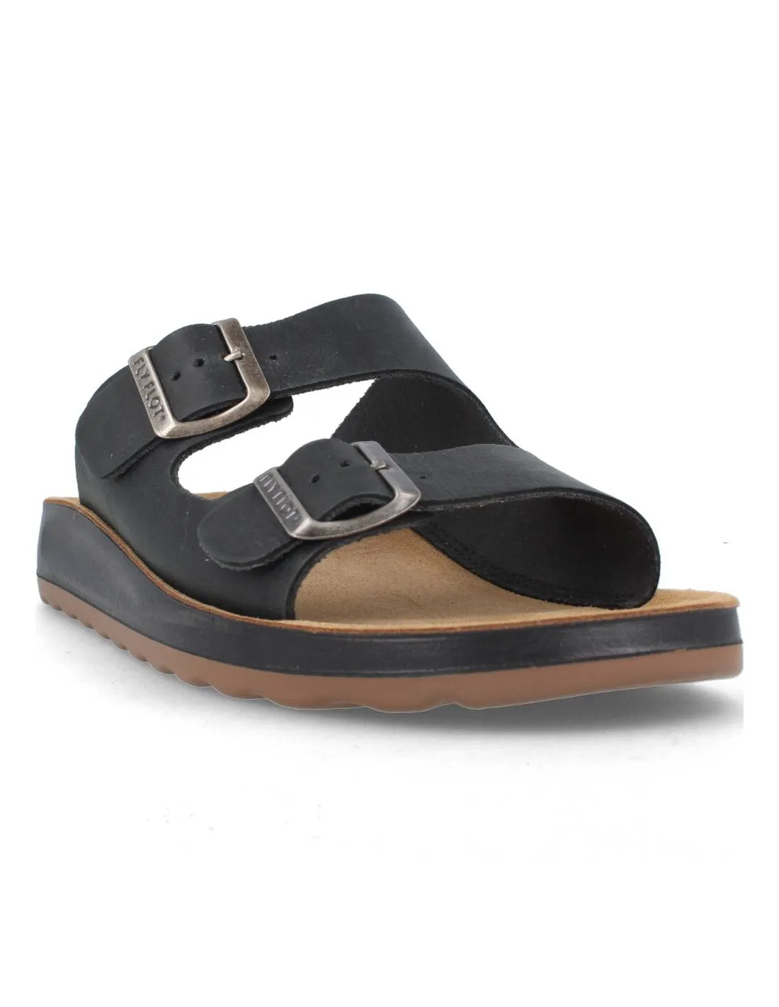 FLY FLOT  SANDALIA DOBLE HEBILLA NEGRO