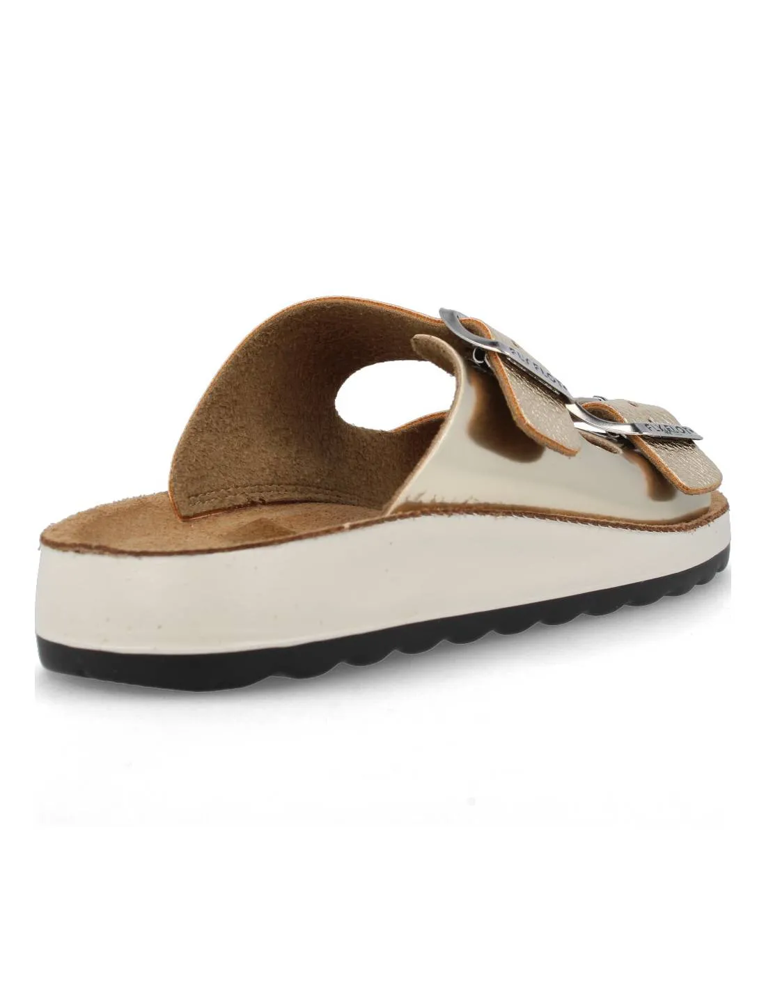 FLY FLOT  SANDALIA DOBLE HEBILLA ORO