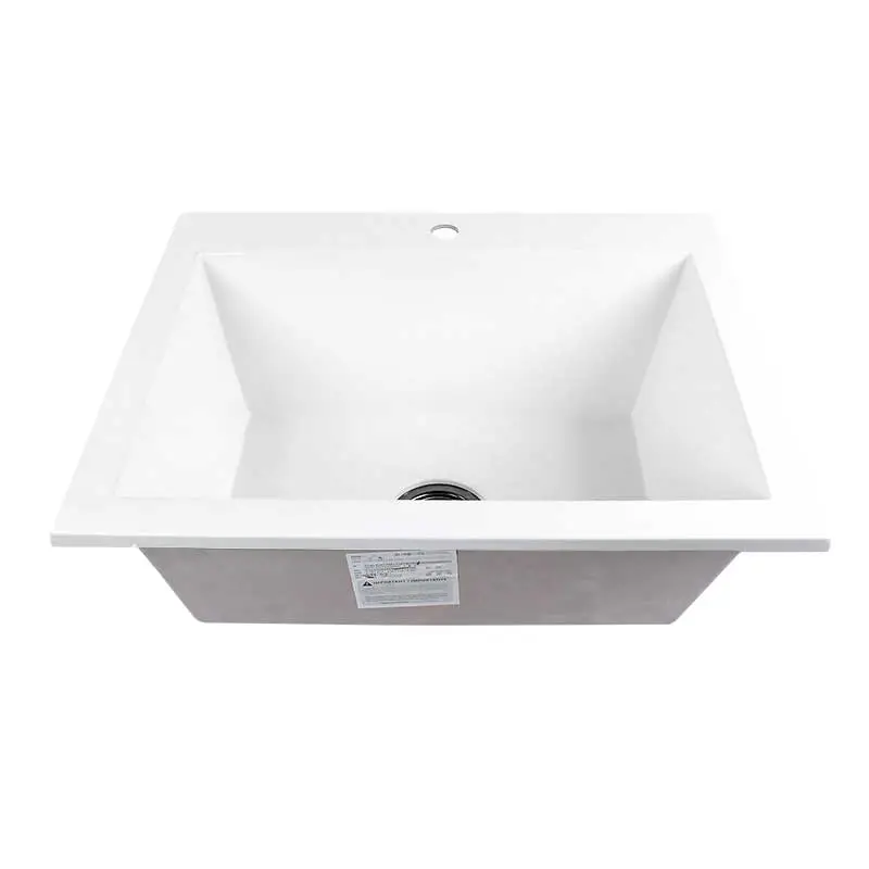 Fregadero De Porcelana Sobreponer KOA Firplak 63X51CM Blanco