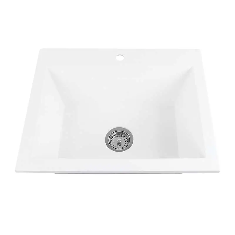 Fregadero De Porcelana Sobreponer KOA Firplak 63X51CM Blanco