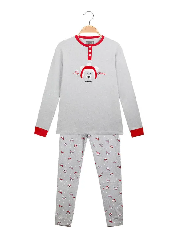 Givova Cálidos pijamas navideños de algodón para niño.