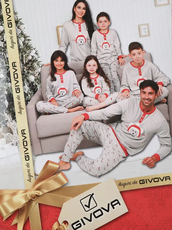 Givova Cálidos pijamas navideños de algodón para niño.