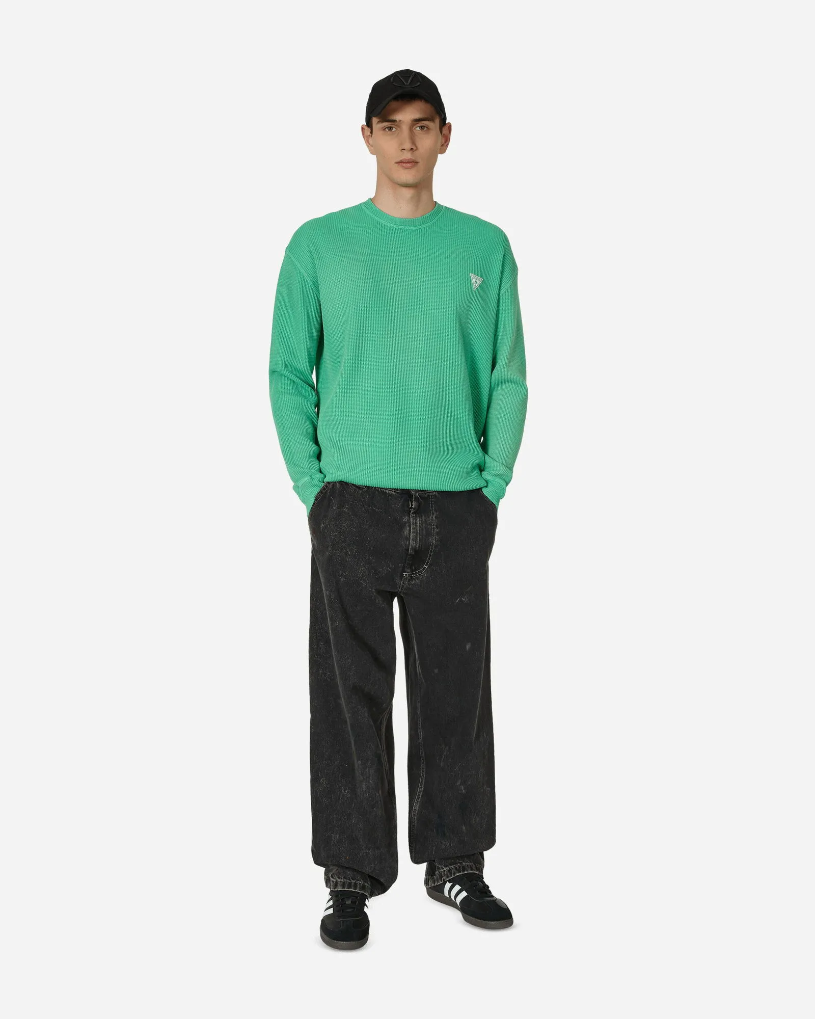 GUESS Washed Waffle Sweater