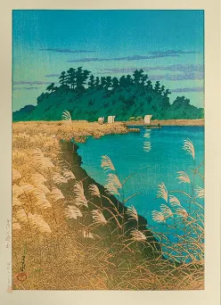 Hanga / Shinhanga Póster A1 Late Autumn in Ichikawa. KAWASE HASUI