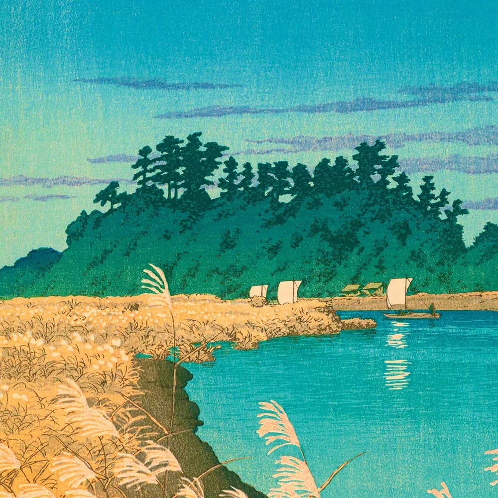 Hanga / Shinhanga Póster A1 Late Autumn in Ichikawa. KAWASE HASUI