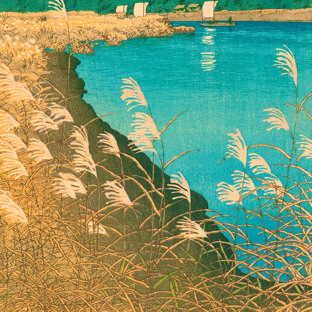 Hanga / Shinhanga Póster A1 Late Autumn in Ichikawa. KAWASE HASUI