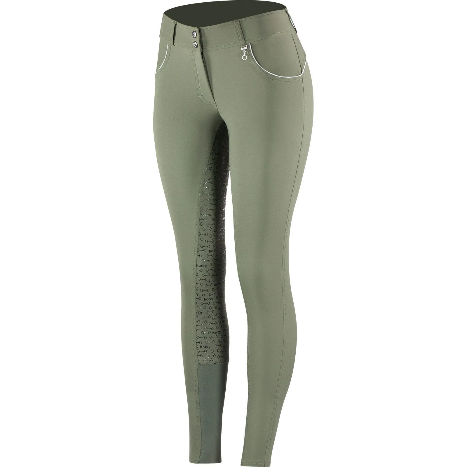 Horze Pantalones de Montar con Cintura Alta de Asiento Completo de Silicona para Mujer Aubrey