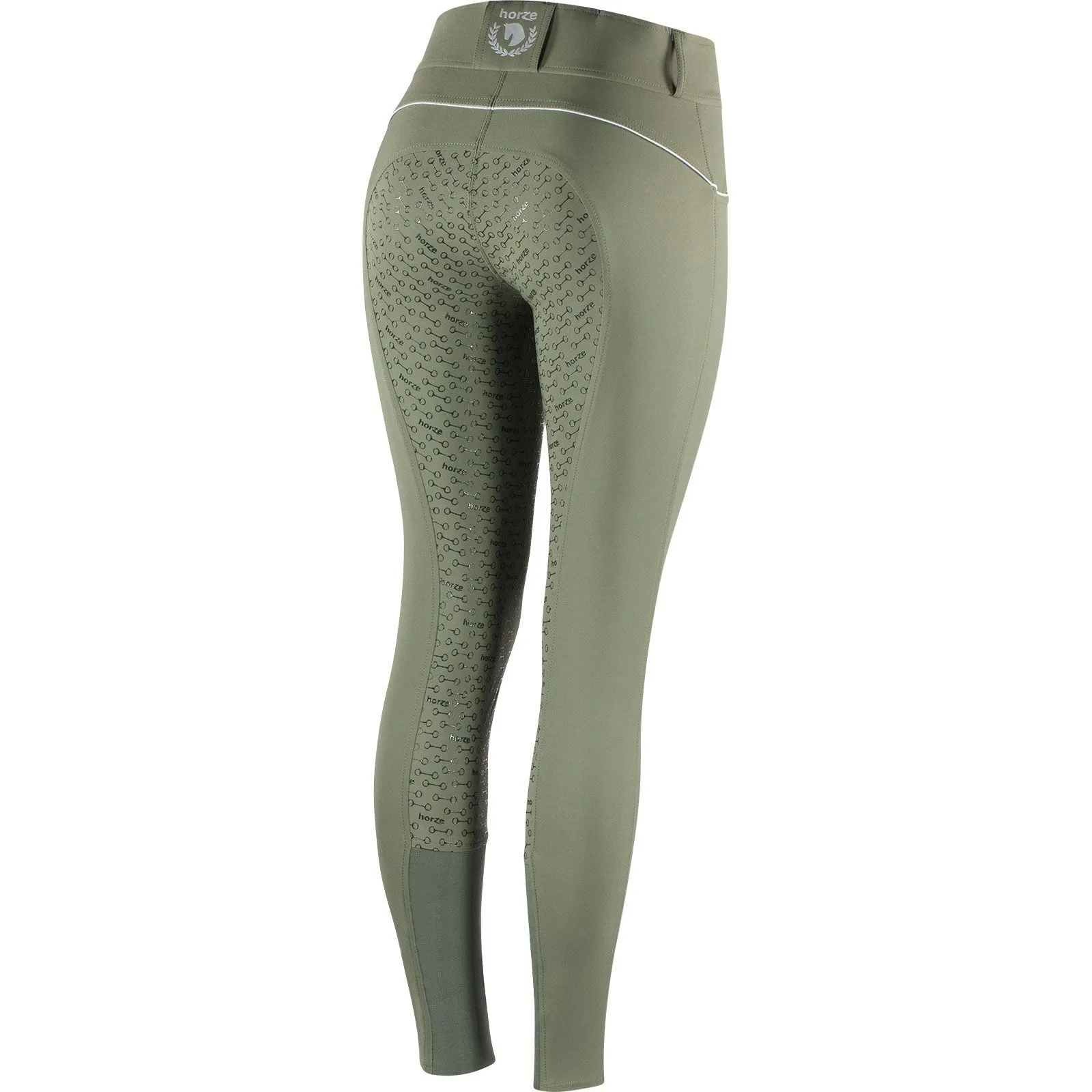 Horze Pantalones de Montar con Cintura Alta de Asiento Completo de Silicona para Mujer Aubrey
