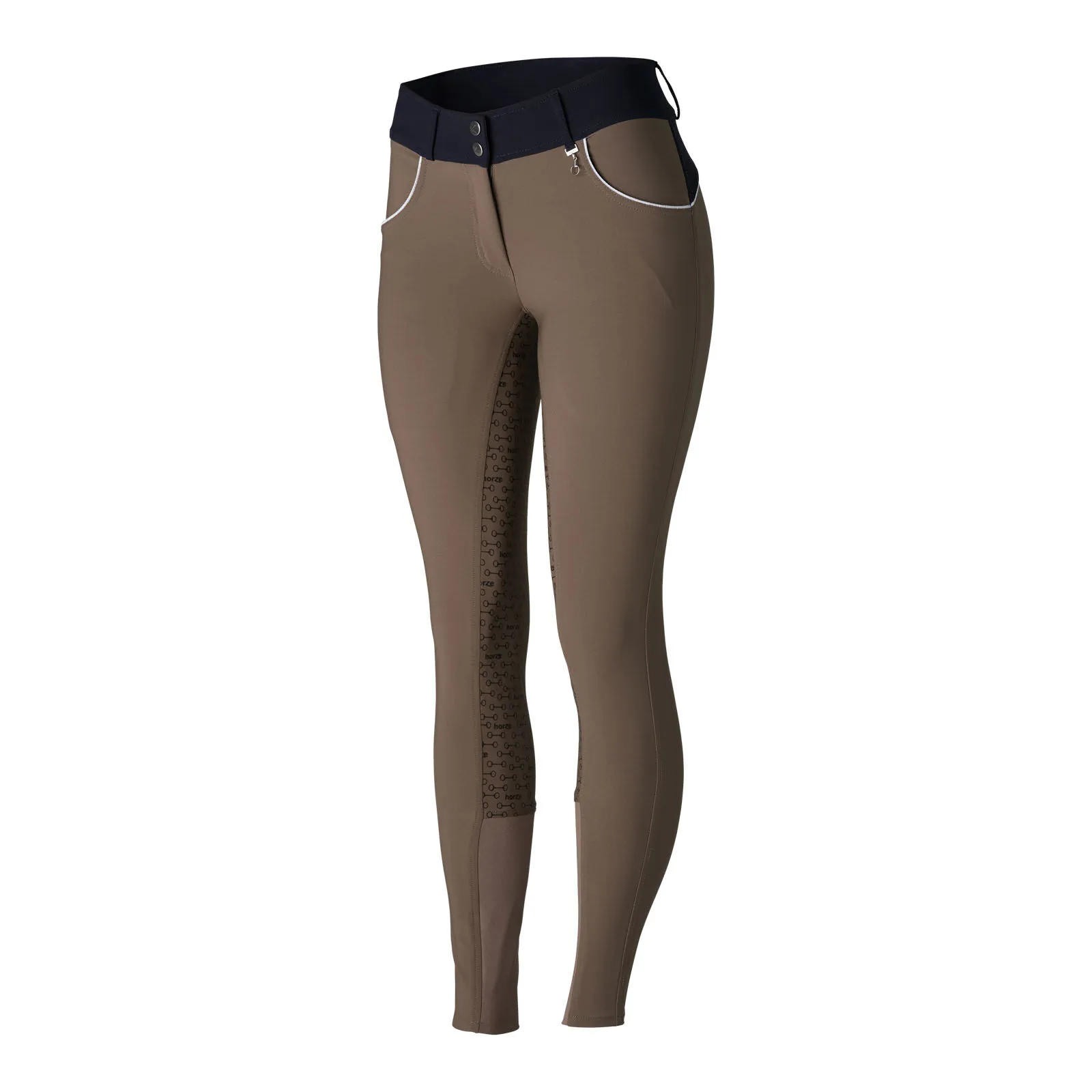 Horze Pantalones de Montar con Cintura Alta de Asiento Completo de Silicona para Mujer Aubrey