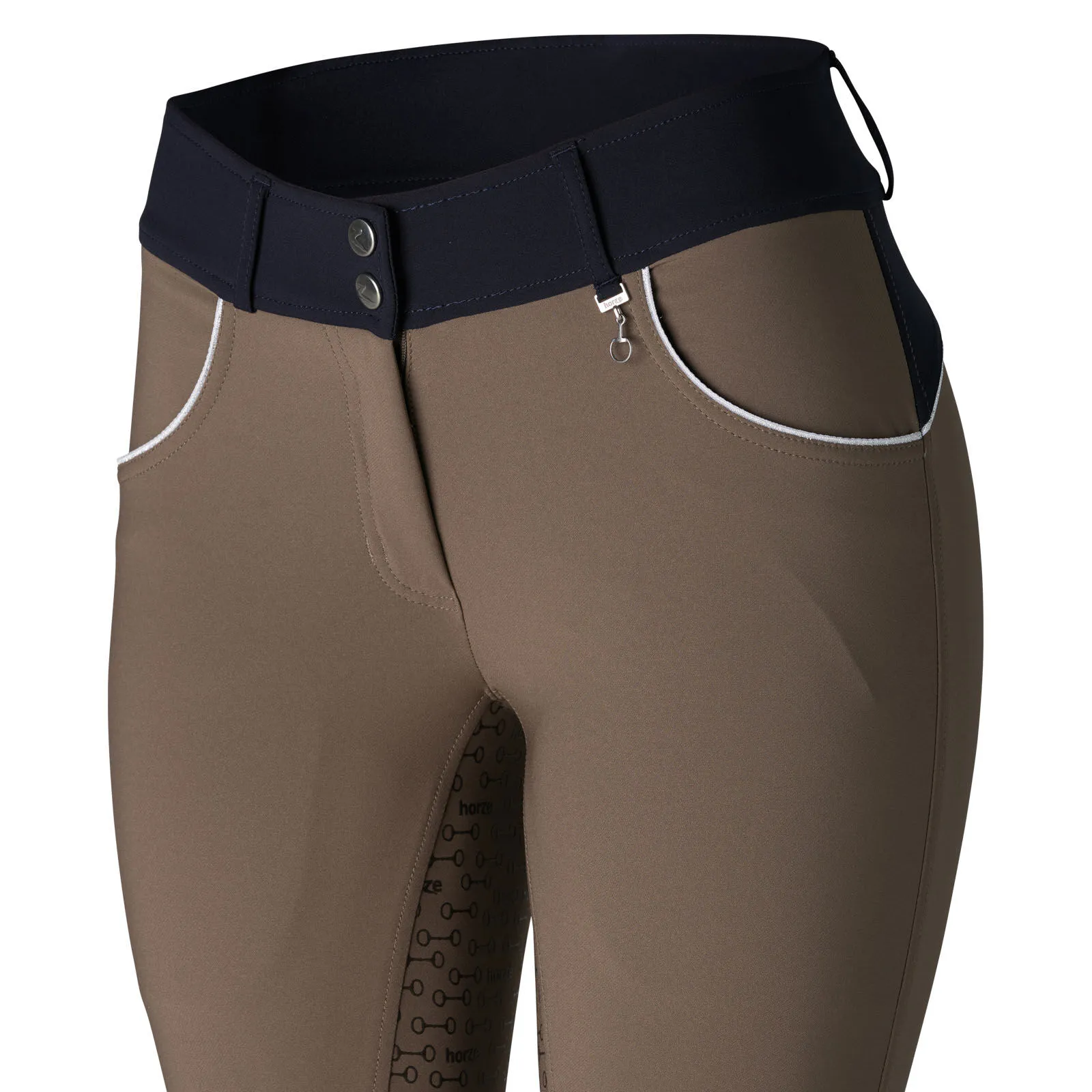 Horze Pantalones de Montar con Cintura Alta de Asiento Completo de Silicona para Mujer Aubrey