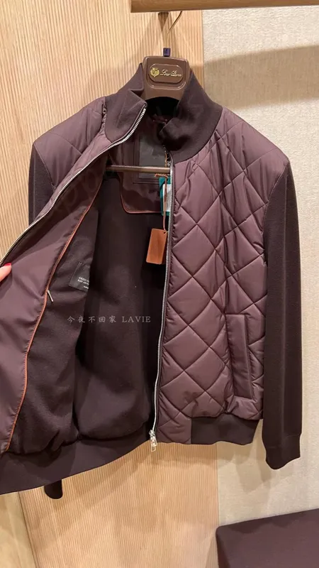 Jackets para hombre Invierno Investable Borgoña Borgoña Chaqueta rómbica