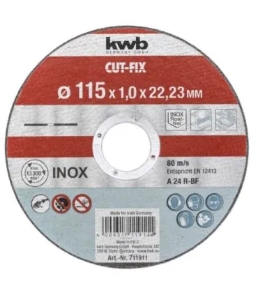 KWB Acc. Disco corte inox/metal 115X1mm Pro