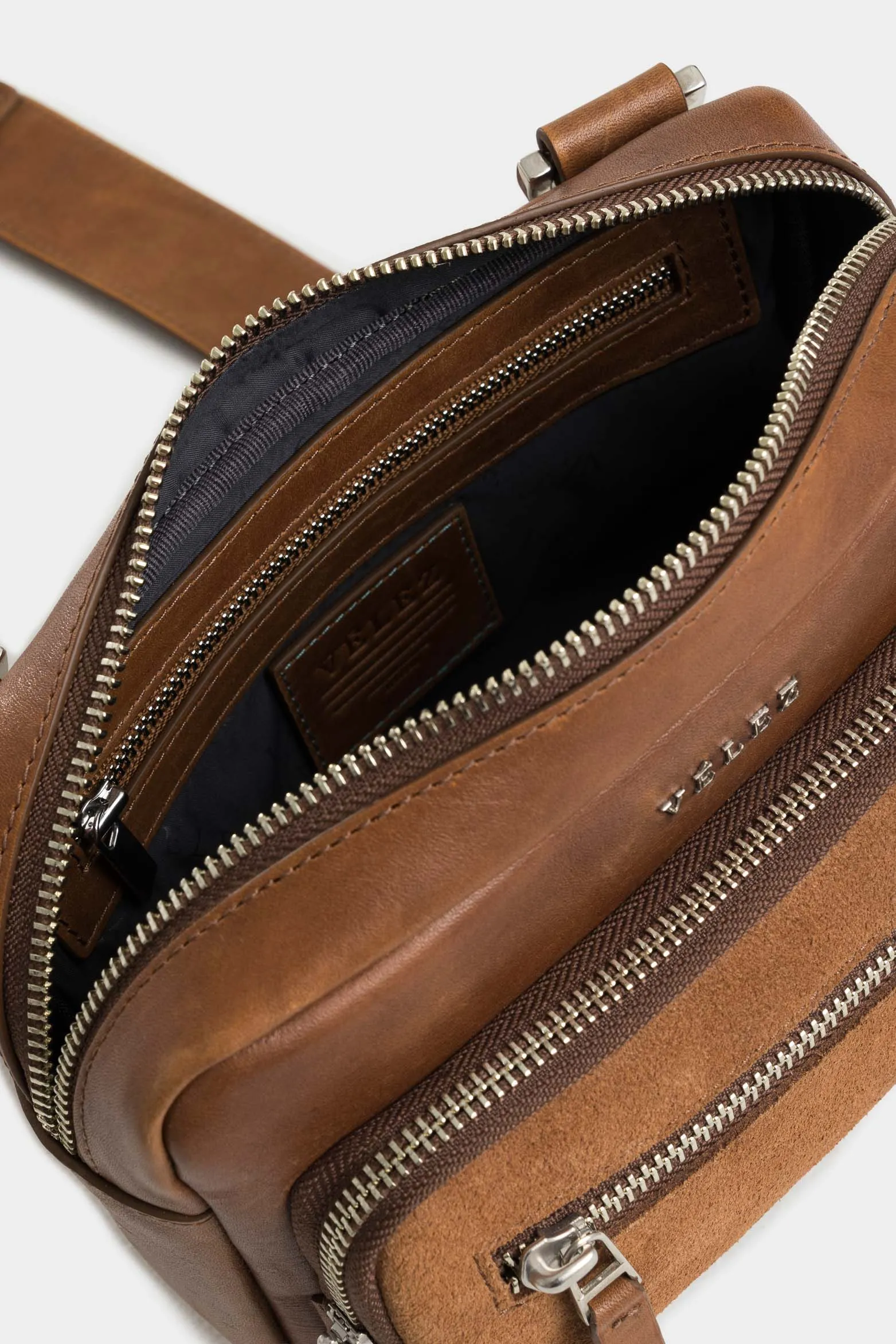 Manos libres bright de cuero para hombre detalle gamuzado