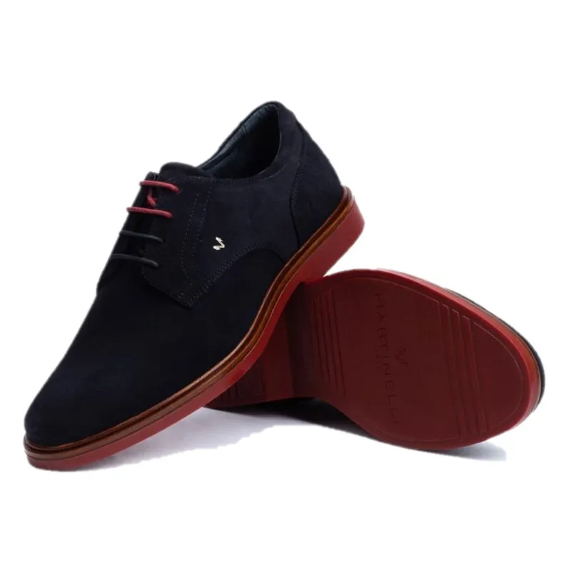 MARTINELLI LENNY 13841698X AZUL, CACAO Y GRIS. BLUCHER CORDONES ANTE HOMBRE