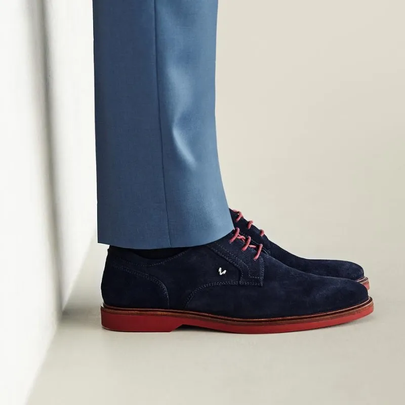 MARTINELLI LENNY 13841698X AZUL, CACAO Y GRIS. BLUCHER CORDONES ANTE HOMBRE