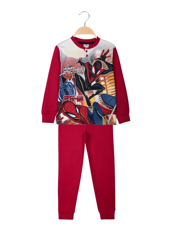 MARVEL SPIDERMAN PIJAMA LARGO DE ALGODóN INTERLOCK PARA NIñO.